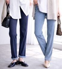 BELLUNA（ベルーナ）の「ヒンヤリ快適！接触冷感ニットデニムパンツ（フルレングスパンツ）」