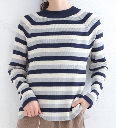 A HAPPY MARILYN（アハッピーマリリン）の「【ＬＬ～４Ｌ】トライボーダー ラグランニットプルオーバー（ニット・セーター）」