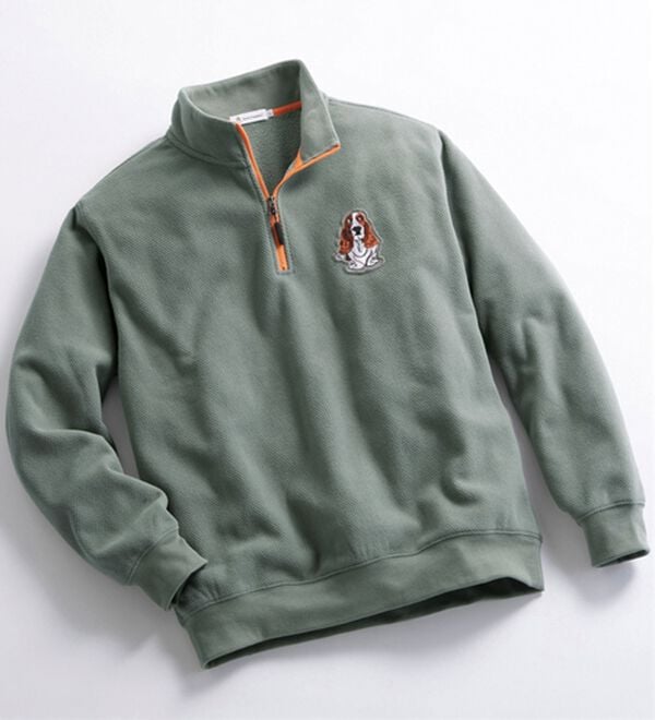 「＜ハッシュパピー＞カルゼハーフジップトレーナー（メンズトレーナー）」｜カーキ