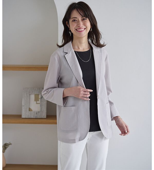 BELLUNA（ベルーナ）の「涼しげサッカー素材ウォッシャブルサマージャケット（その他ジャケット）」｜詳細画像