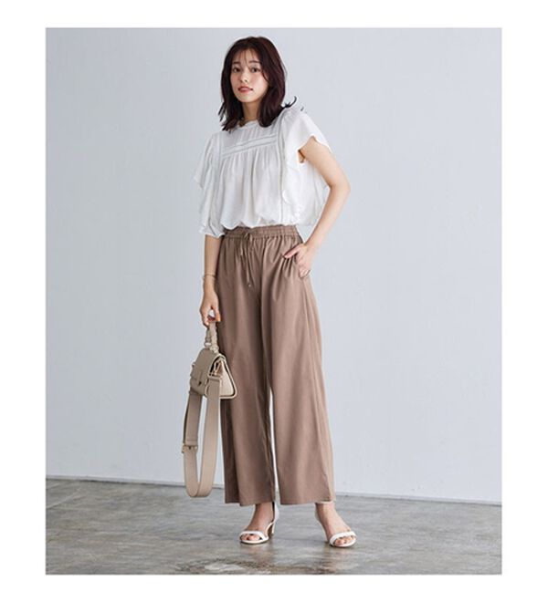 【Pierrot限定サイズ】ストレッチツイルワイドパンツ ベルーナ【公式】