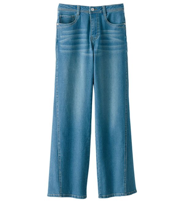 BELLUNA（ベルーナ）の「細見せ！セミフレアーデニムパンツ（フルレングスパンツ）」｜詳細画像