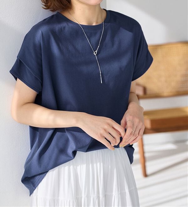 Viola e Viola（ヴィオラ エ ヴィオラ）の「脱普通！すっきり見え大人の上品Ｔシャツ（Tシャツ）」｜詳細画像