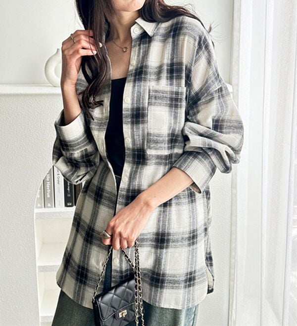 GeeRA（ジーラ）の「チェックロングシャツ（シャツ）」｜詳細画像