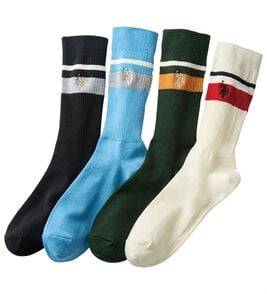 「【４足組】＜ユーエス　ポロ　アッスン＞アイビーソックス４足組（メンズ靴下・タイツ）」