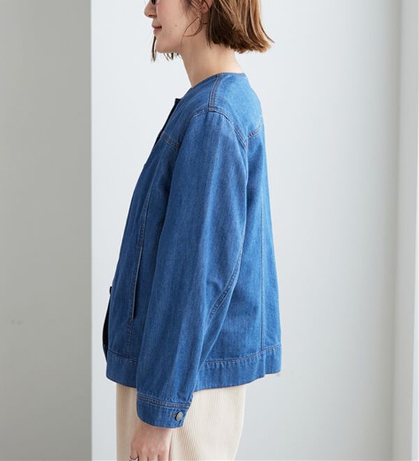 BELLUNA（ベルーナ）の「やわらかデニム素材ノーカラージャケット（その他ジャケット）」｜詳細画像