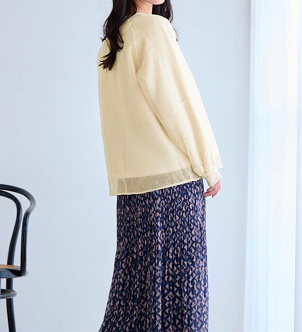 RANAN（ラナン）の「裏起毛シアー素材レイヤードスウェット（カットソー）」｜詳細画像