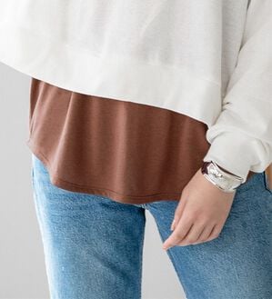 YU'NOW（ユナウ）の「レーヨンブレンド　レイヤードキャミソール（肌着・インナーウェア）」｜ブラウン