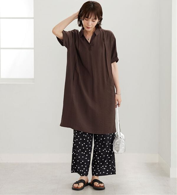 BELLUNA（ベルーナ）の「レーヨンナイロン素材切替ワンピース（その他ワンピース）」｜詳細画像
