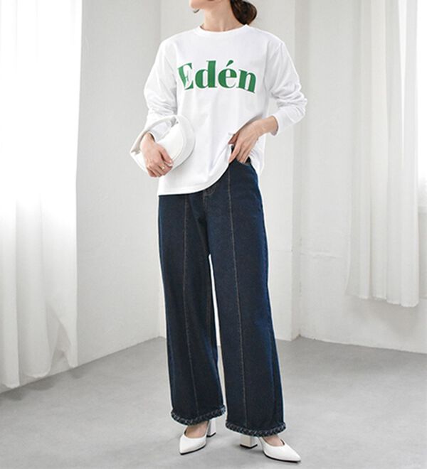 RANAN（ラナン）の「裾デザインデニム（フルレングスパンツ）」｜詳細画像