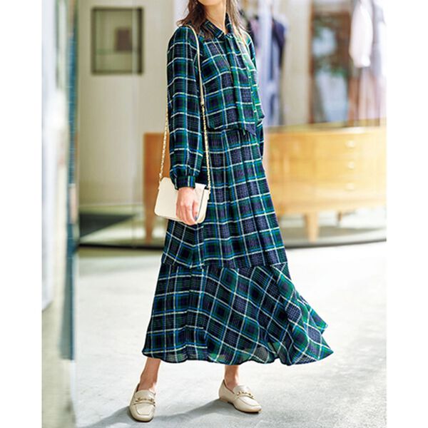 BELLUNA（ベルーナ）の「あったか裏地！チェック柄セットアップ（セットアップ）」｜詳細画像