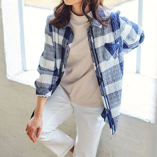 BELLUNA（ベルーナ）の「ヒンヤリ制菌加工綿１００％プルオーバー（カットソー）」｜詳細画像