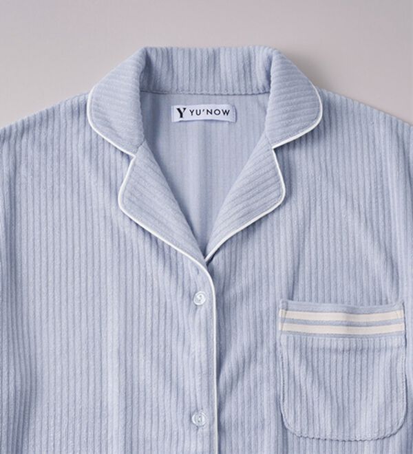 YU'NOW（ユナウ）の「【上下２点セット】ひんやりとろけるリブパイルシャツパジャマ（パジャマ・ルームウェア）」｜詳細画像