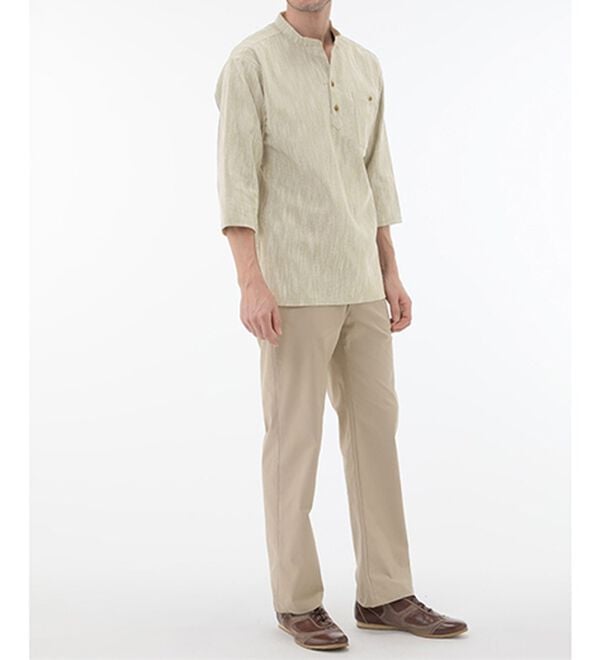 「ざっくり木綿のゆったりリラックスシャツ（メンズシャツ）」｜詳細画像