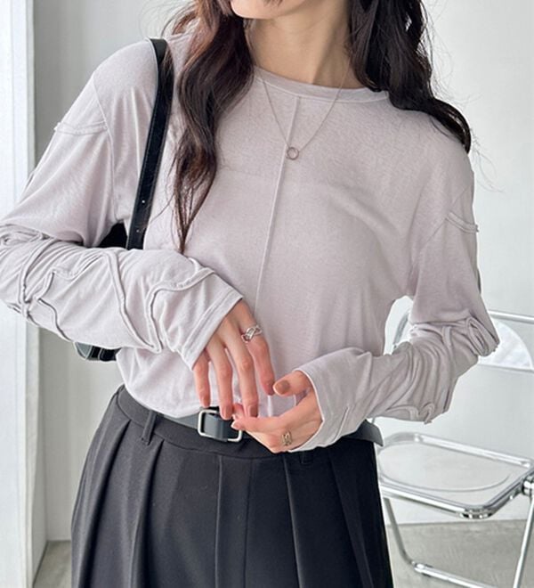 GeeRA（ジーラ）の「コード刺繍スラブシアーカットソー（カットソー）」｜詳細画像