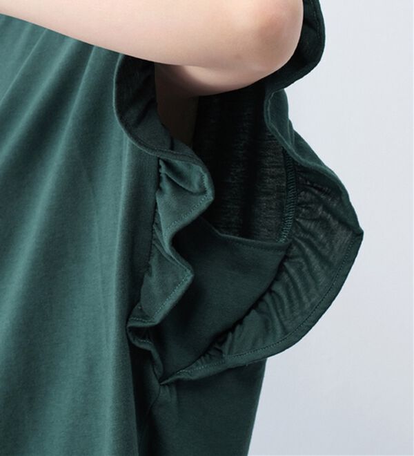 Viola e Viola（ヴィオラ エ ヴィオラ）の「サラリ綿混フリル袖Tシャツ（カットソー）」｜詳細画像