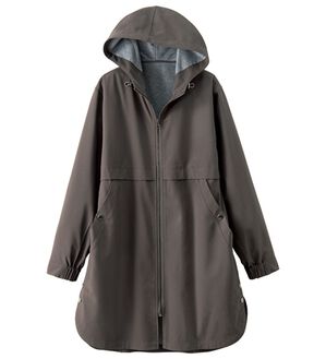 BELLUNA（ベルーナ）の「はっ水ボンディング素材ロング丈パーカー（ジレ）」｜チャコール