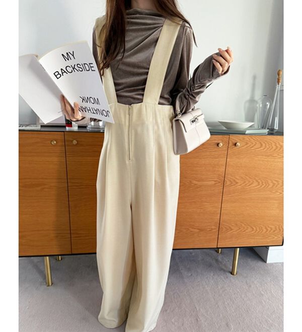 GeeRA（ジーラ）の「フロントジップハイウエストサロペット（オールインワン）」｜詳細画像