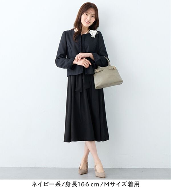 alotta（アロッタ）の「【３点セット】入学式卒業式に！ママに嬉しい洗えるワンピセレモニースーツ＜７号～２３号＞（ワンピースセットスーツ）」｜詳細画像