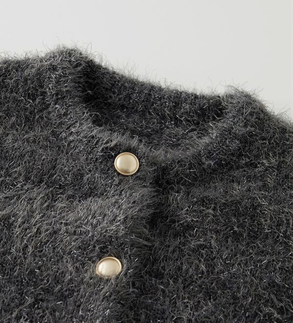 RANAN（ラナン）の「ゴールド調ボタンラメシャギーカーディガン（ニットカーディガン）」｜詳細画像