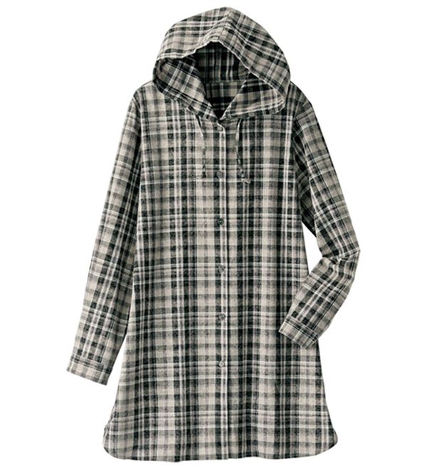 BELLUNA（ベルーナ）の「ビンテージ調チェックフードブルゾン（ブルゾン）」｜モノトーン系