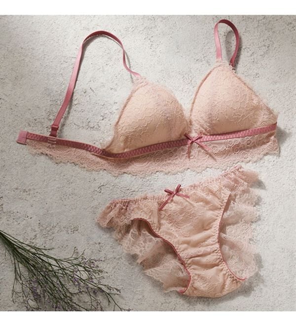 YU'NOW（ユナウ）の「アイラッシュレースブラレット＆ショーツセット（ブラジャー＆ショーツセット）」｜詳細画像