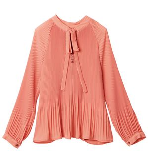 RANAN（ラナン）の「プリーツブラウス（ブラウス）」｜コーラルピンク