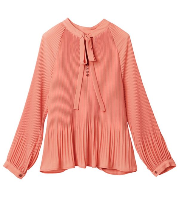 RANAN（ラナン）の「プリーツブラウス（ブラウス）」｜コーラルピンク