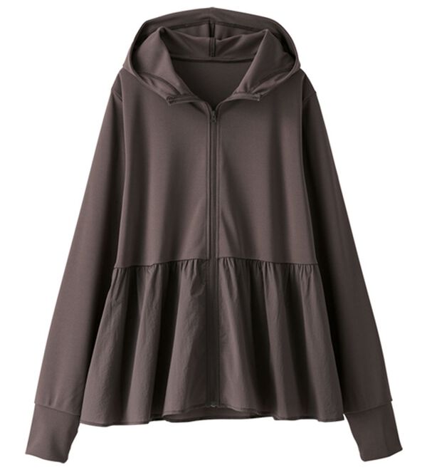 BELLUNA（ベルーナ）の「【快適Ｌａｂ．】おしゃれに日よけ！ペプラム切替ＵＶパーカー（パーカー）」｜詳細画像