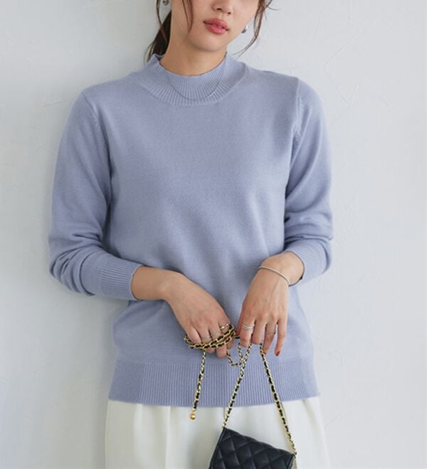 Pierrot（ピエロ）の「【Ｍ～３Ｌ】プレミアムカシミヤタッチハイネックニット（ニット・セーター）」｜詳細画像