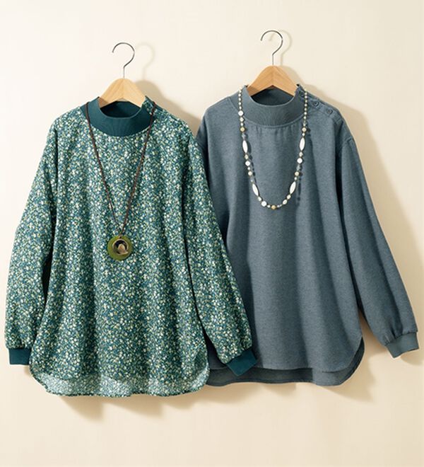 ルフラン（ルフラン）の「【２色組】リブ使いのほんわかブラウス（ブラウス）」｜2色組