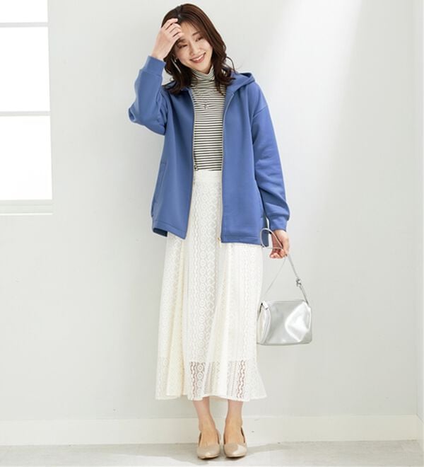 BELLUNA（ベルーナ）の「【快適Ｌａｂ．】とろみ素材裾タックパーカー（パーカー）」｜詳細画像