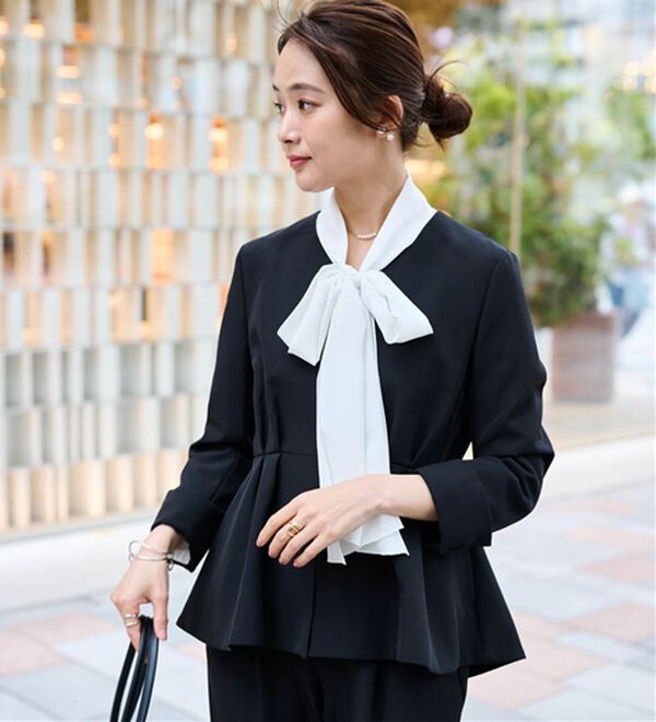 RANAN（ラナン）の「ノーカラーペプラムパンツスーツ（パンツスーツ）」｜詳細画像