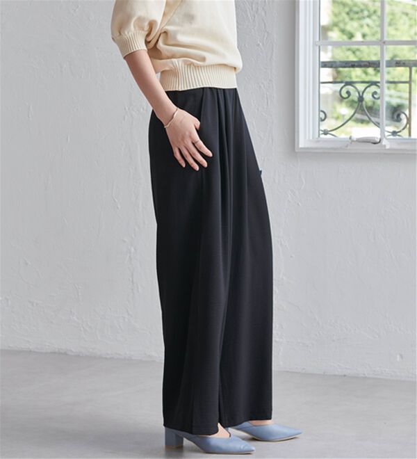 RANAN（ラナン）の「ひんやり！リラックスタックワイドパンツ（ワイドパンツ・ガウチョ）」｜詳細画像