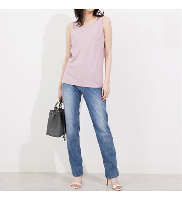 BELLUNA（ベルーナ）の「テレコ素材タンクトップ（タンクトップ・キャミソール）」｜詳細画像