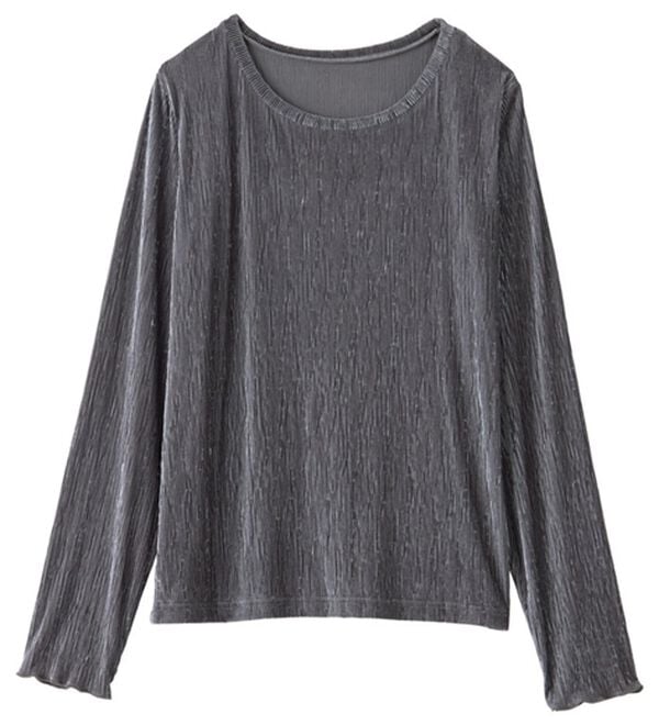 GeeRA（ジーラ）の「ベロアプリーツカットソー（カットソー）」｜詳細画像