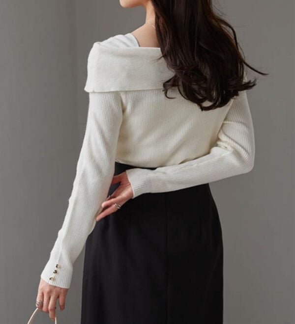 RANAN（ラナン）の「アシメオフショルリブニット（ニット・セーター）」｜詳細画像