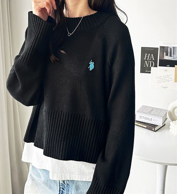 GeeRA（ジーラ）の「【ＵＳ．ＰＯＬＯ　ＡＳＳＮ】ショート丈ニット（ニット・セーター）」｜詳細画像