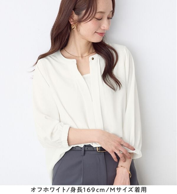 Viola e Viola（ヴィオラ エ ヴィオラ）の「さらさらＥＡＳＹ　２ＷＡＹ衿デザインブラウス（ブラウス）」｜詳細画像