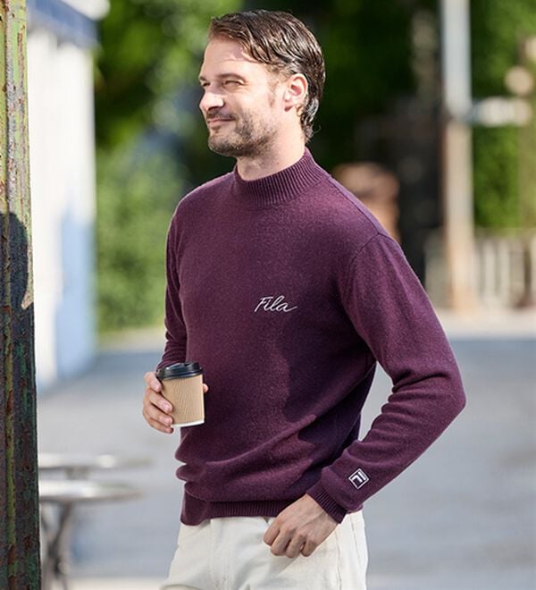 「＜フィラ＞洗えるウール１００％ハイネックセーター（メンズニット・セーター）」｜詳細画像