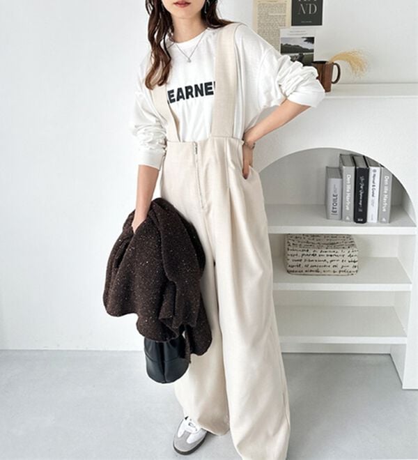 GeeRA（ジーラ）の「フロントジップハイウエストサロペット（オールインワン）」｜詳細画像