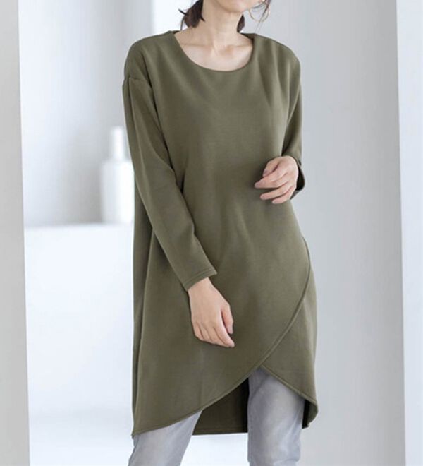 RANAN（ラナン）の「裏起毛！あったかアシメデザインチュニック（チュニック）」｜詳細画像