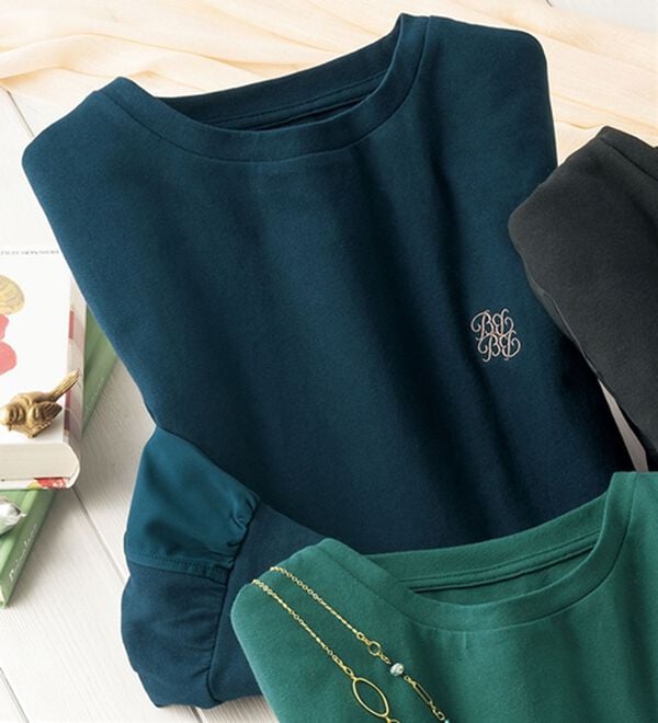 ルフラン（ルフラン）の「毎日が素敵。異素材使いプルオーバー（カットソー）」｜ネイビー