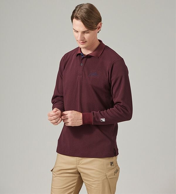 「＜フィラ＞裏起毛ワッフルポロシャツ（メンズポロシャツ）」｜詳細画像