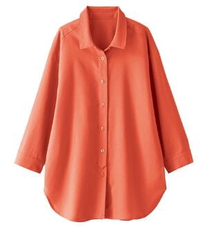 BELLUNA（ベルーナ）の「Ｓｍａｒｔ　Ｌｉｎｅｎ　ブレンドシャツ（シャツ）」｜オレンジ