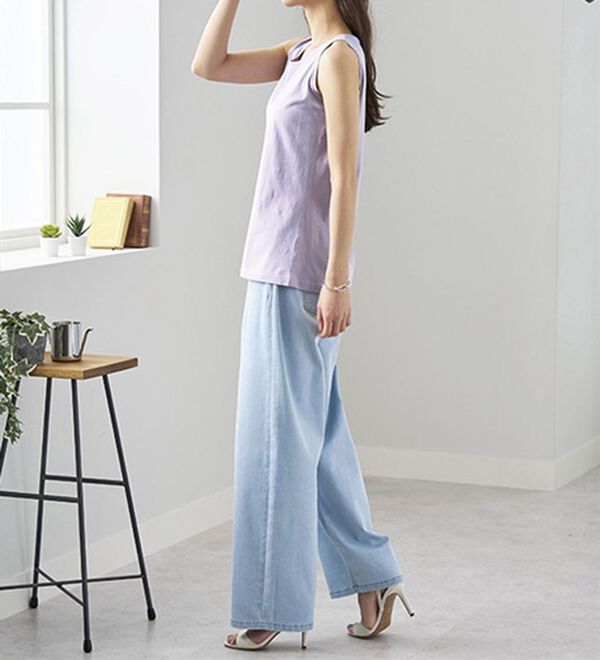 BELLUNA（ベルーナ）の「ヒンヤリ綿１００％大人顔タンクトップ（タンクトップ・キャミソール）」｜詳細画像