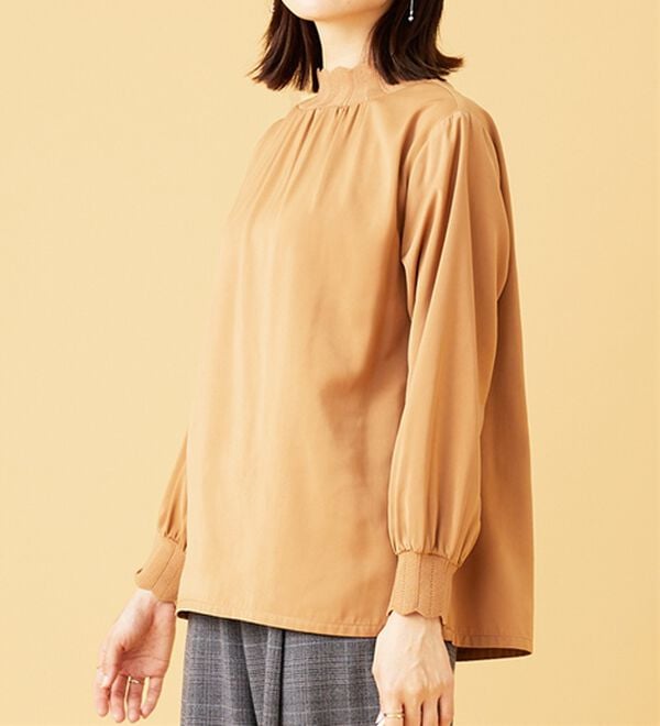 BELLUNA（ベルーナ）の「衿＆袖ニット使い美人顔ブラウス（ブラウス）」｜詳細画像