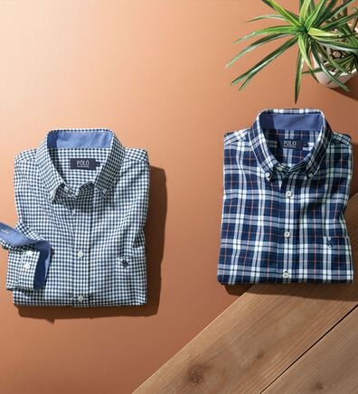 「＜ポロ・ビーシーエス＞麻入りさらさら７分袖シャツ（メンズシャツ）」