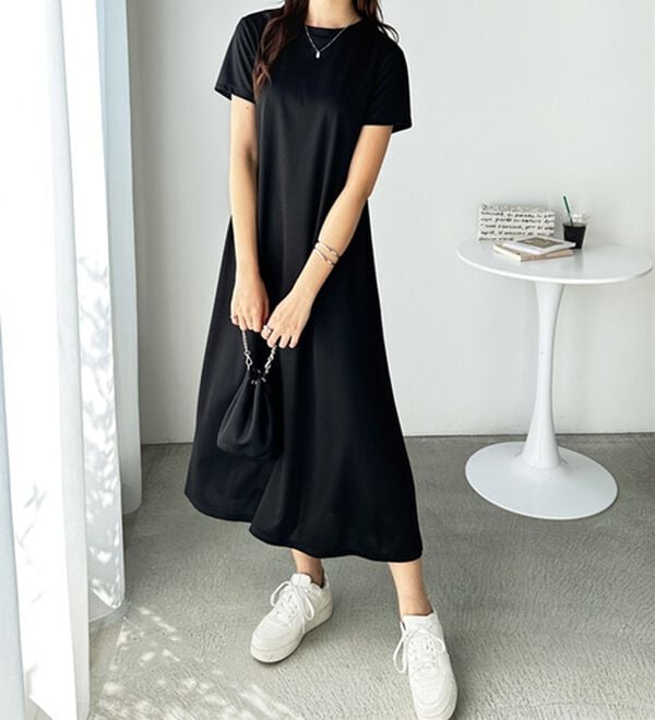 GeeRA（ジーラ）の「【接触冷感】フレアーシルエットロングワンピース（ロングワンピース）」｜詳細画像