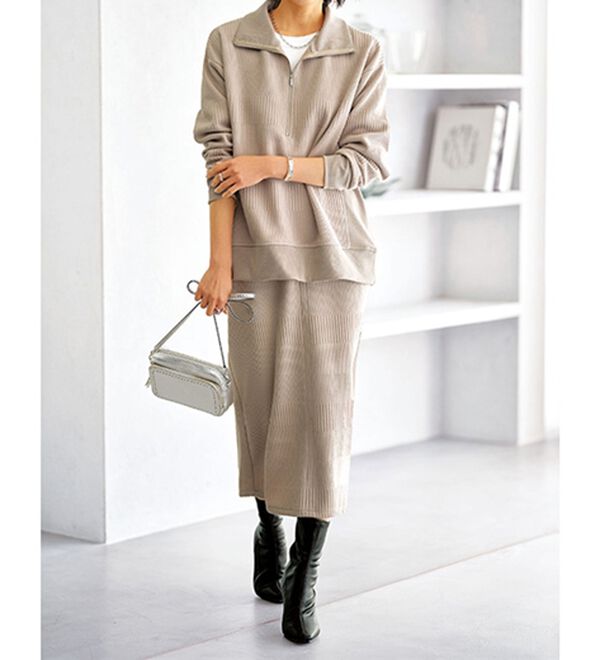 BELLUNA（ベルーナ）の「ボーダージャカードナロースカート（ロングスカート）」｜詳細画像